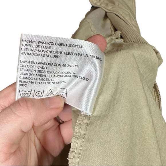 Members Only Nylon Hooded Windbreaker Parka Utility Jacket Men’s Medium Beige - Picture 7 of 9